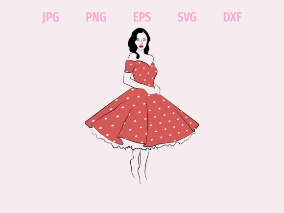 Download Vintage Dress Girl Minimalistic Art - Mini Collection