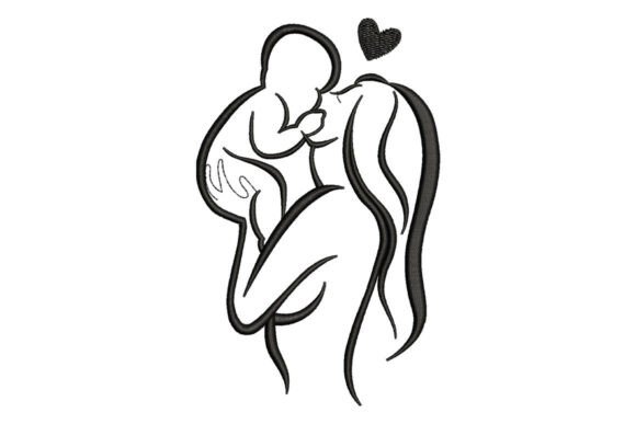 Download Mother and Baby Love Embroidery - Love Collection