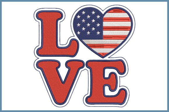 Download 4th of July Love Embroidery Design - Love Collection