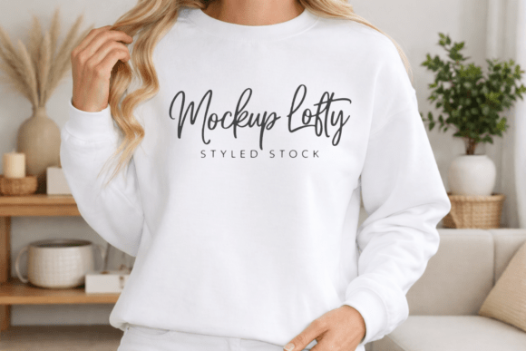 Download Gildan 18000 White Sweatshirt Mockup 20 - White Collection