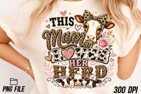 Download This Mama Loves Her Herd Cow T-shirt PNG - Love Collection