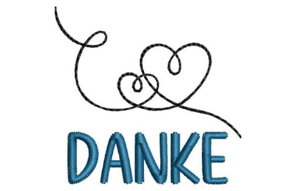 Download Danke German Lettering Two Heart Swirls - Lettering Collection