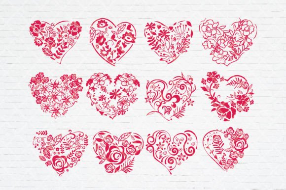 Download Floral Heart Embroidery Design SVG - Floral heart embroidery Collection