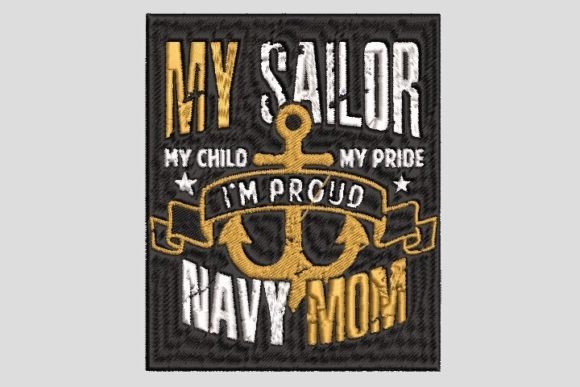 Download I Am Proud Navy Mom Embroidery File - Embroidery file Collection