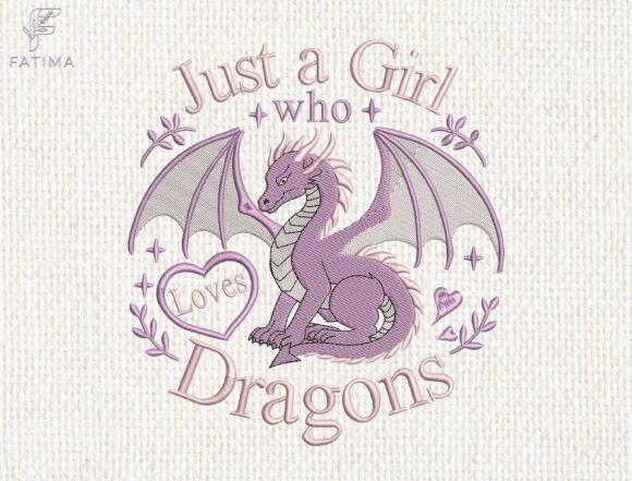 Download Loves Dragons Embroidery Design | - Love Collection
