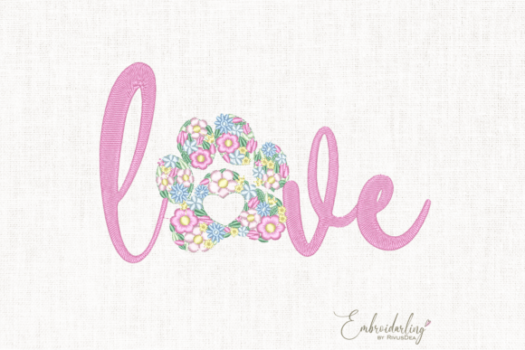 Download Floral Paw Print Love Embroidery Designs - Love Collection