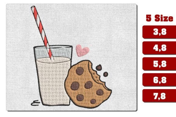 Download Milk and Cookie Machine Embroidery File - Embroidery file Collection