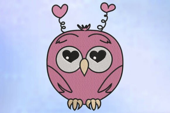 Download Love-Struck Baby Owl Embroidery Design - Love Collection