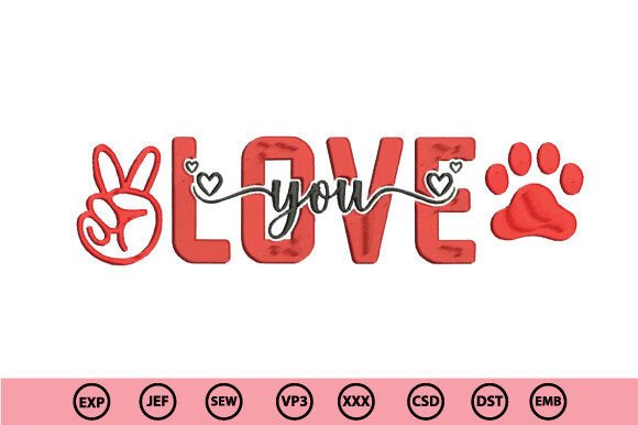 Download Love Embroidery Design - Love Collection