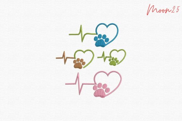 Download Heartbeat Paw Love Embroidery Design - Love Collection